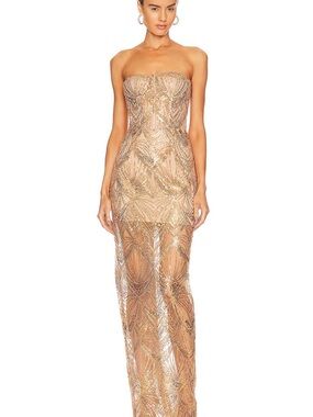 Bronx and Banco Giselle Maxi Dress in Gold